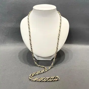 [ F ] 트위스트 로프 디자인 롱 목걸이 SILVER 925 각인