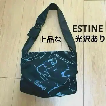 ESTINE 블랙 숄더백 바디백 광택 있음 일본제