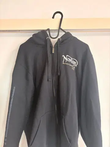 Norton 블랙 프린트 후드티 XL