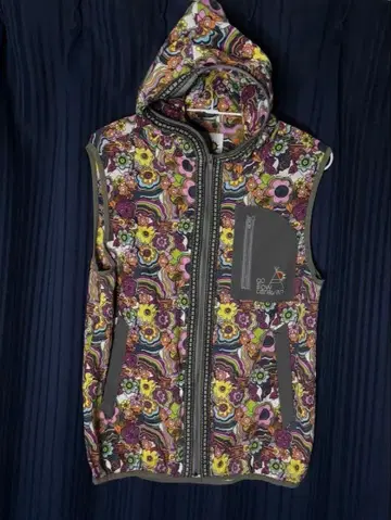 go slow caravan 꽃무늬 후드 부착 베스트 고슬로우캐러밴 L