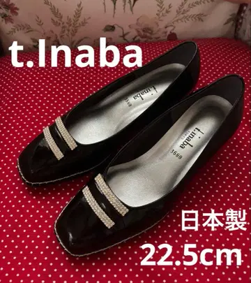 새상품급 t.inaba 에나멜 스퀘어토 펌프스 22.5cm 일본제