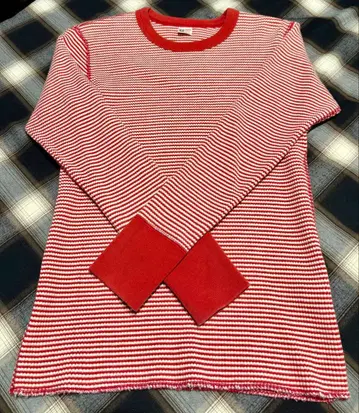 리얼 맥코이 긴팔 써멀 BALL PARK 빨간색/화이트 S BUCO