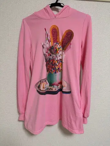 롱 후드티 핑크