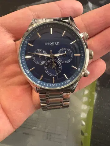 기계식 자동 와인딩 워치 남성용 파랑 다이얼 스테인리스