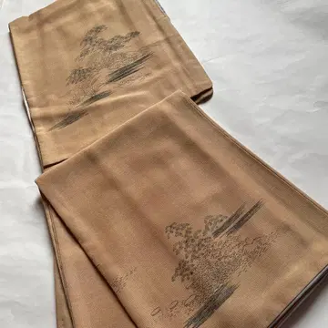 순수 실크 호몬기 풍경 무늬 금각사 금실 자수