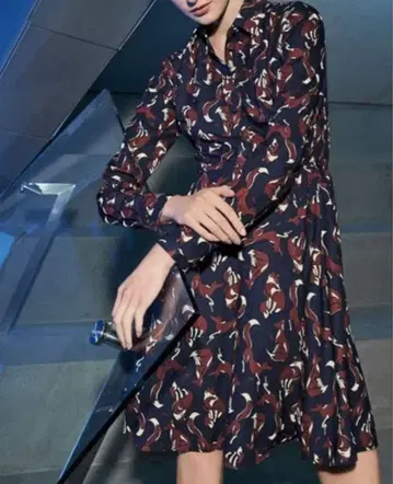 케이트 스페이드 여우 패턴 셔츠 원피스 네이비 2