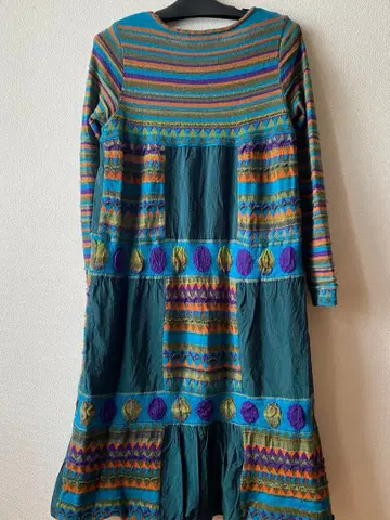 M.KYOKO 패치워크풍 니트 원피스