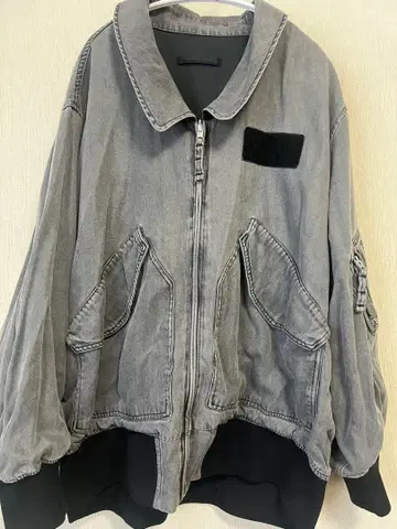 리버서블 플라이트 자켓 블랙 x 블랙 데님 지나시스