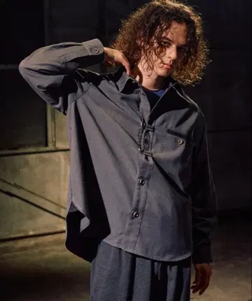 Casper John 레트로 셔츠 그레이 S 사이즈