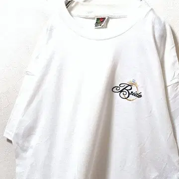 프룻 오브 더 룸 Bride 로고 자수 T셔츠 화이트 XL 구제 의류