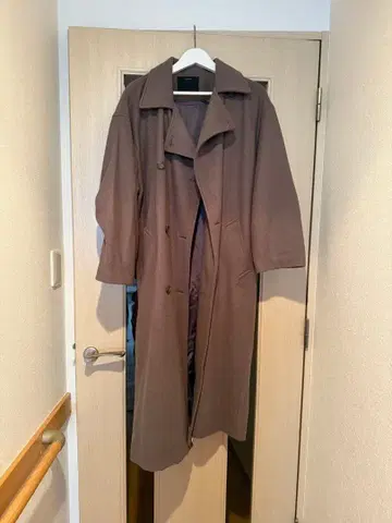 플로렌트 브라운 울 혼방 롱 코트