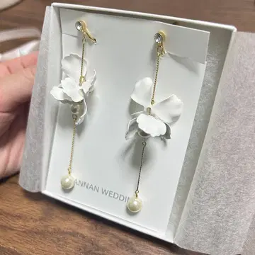 ANNAN WEDDING 꽃 모티브 롱 귀찌