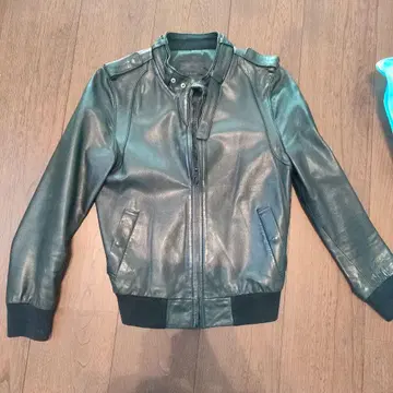 moussy 블랙 가죽 라이더 자켓