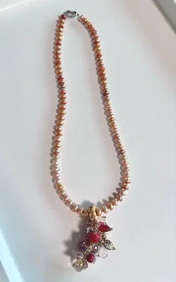 담수 진주 목걸이 비즈 탑 포함