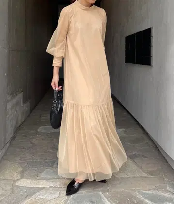 CAPRICIEUX LE'MAGE 튤 하이넥 원피스