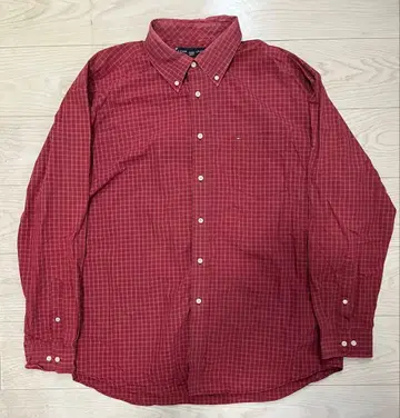 TOMMY HILFIGER 빨간색 체크 무늬 셔츠 XL/XG