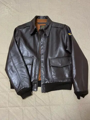 휴스턴제 TYPE A2 다크 브라운 가죽 플라이트 자켓 소가죽