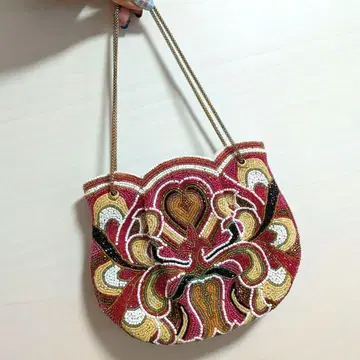 레어 비즈백 핸드백 파티 기모노 컬러풀