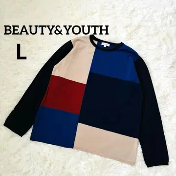 BEAUTY&YOUTH 뷰티 앤 유스 패치워크 니트 L 사이즈