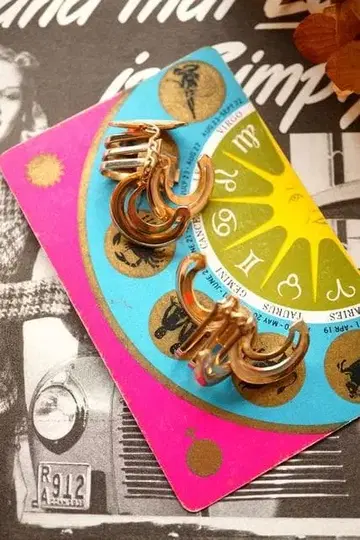 USA 빈티지 이어링 미드센추리 심플 골드