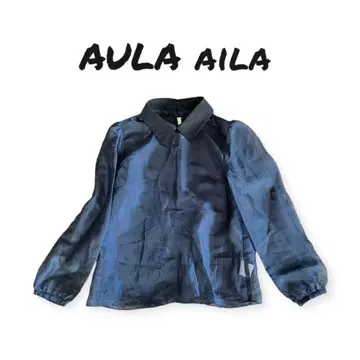AULA AILA 시어 블라우스 비침 시스루 탈부착 카라 아우라 아이라
