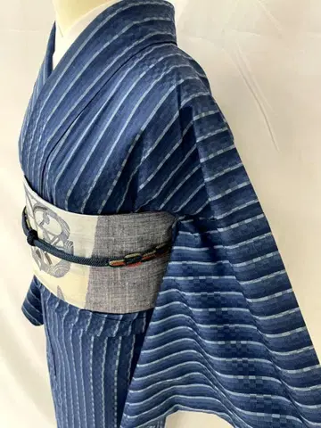 새상품급 순수 실크 이중 기모노 요네자와 아야오리 오메시츠무 단품