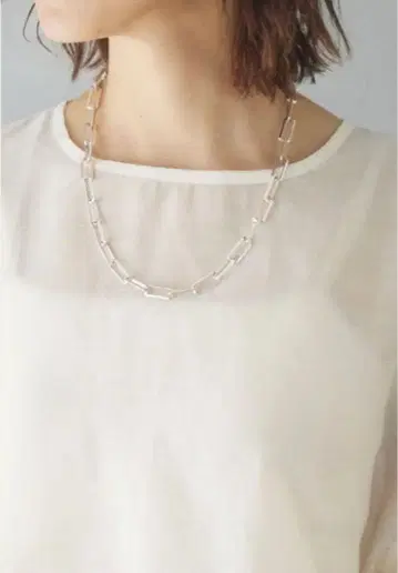 ESICA 볼륨 스퀘어 체인 목걸이