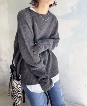 Spick and Span 롱 리브 풀오버 그레이