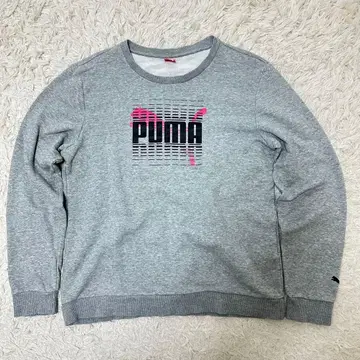 PUMA 그레이 트레이닝복 핑크 빅 로고 사이즈 XL