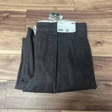 유니클로 C 턱 스트레이트 팬츠/데님 79 다크 브라운