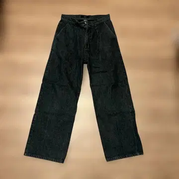 CALLNE 블랙 와이드 데님 팬츠