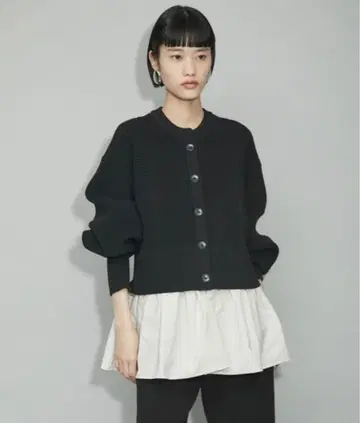 미사용 adam et rope 페플럼 콤비 니트 가디건