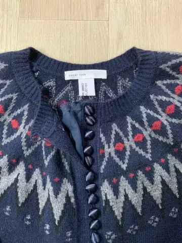 레어 sacai luck 네이비 페어아일 가디건 M