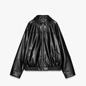 ZARA 인조 가죽 봄버 자켓
