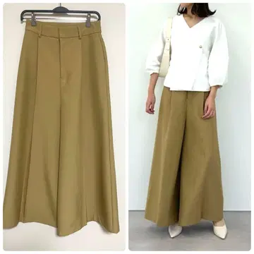 원턱 오버 와이드 팬츠 L [카멜]