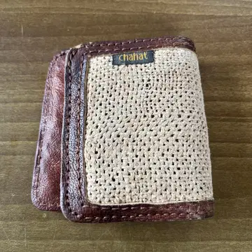 Chahat 접이식 지갑 린넨 가죽