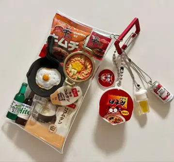 한국 라면 가챠 파우치 키링 꽈배기 포함