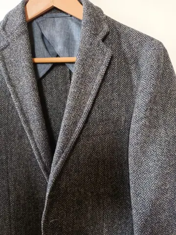 그린 라벨 릴랙싱 MOON사 Tweed 그레이 헤링본 S