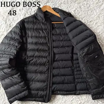 컨디션 최상 휴고보스 라이트 다운 자켓 검정 블랙 48 파이핑