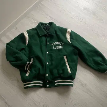 H&M 다크 그린 바시티 자켓 US XL