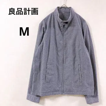 무인양품 자켓 블루종 깅엄 체크 집업 M 아우터