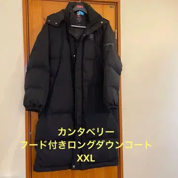 canterbury 후드 부착 롱 다운 자켓 블랙 3L