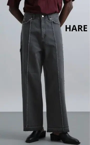 택 포함 새상품 HARE 컷오프 디자인 데님 팬츠