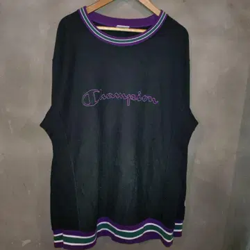 챔피온 리브 라인 맨투맨 리버스 위브 블랙 보라색