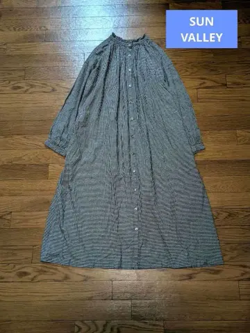 SUN VALLEY 선밸리 롱 원피스 깅엄 체크 원피스