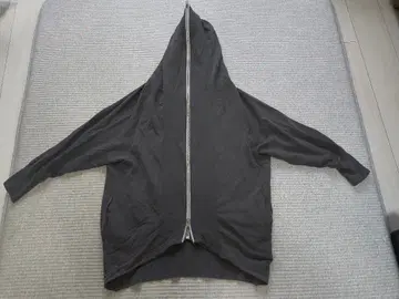 그레이 후드 부착 오버 사이즈 후드티 자켓