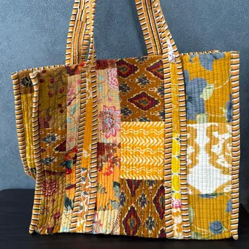 인도 직수입 block print 블록 프린트 패치워크 옐로우 컬러