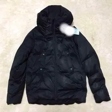 블랙 다운 자켓 M 사이즈 후드 부착