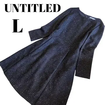 새상품급 UNTITLED 트위드 원피스 부클레 가공 무릎 기장 A라인 L