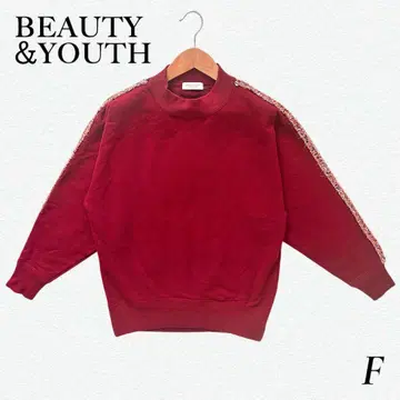 BEAUTY&YOUTH 맨투맨 트레이닝복 레드 어깨 라인 장식 포함